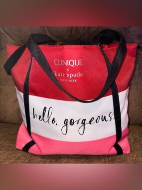 Kate Spade Clinique Collab Tote, Hello Gorgeous, NWT